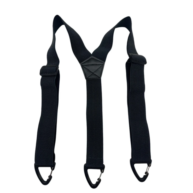 Heavy Duty Work Suspenders for Men  Wide X-Back with Plastic Gripper Clasps Adjustable Elastic Trouser Pants Braces-Black ﻿ image 6