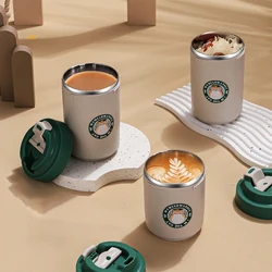 380/480ML Stainless Steel Coffee Mug Double Layer Cup with Lid Water CupCartoon Mug Gift Temperature Portable Vacuum Flasks Cup