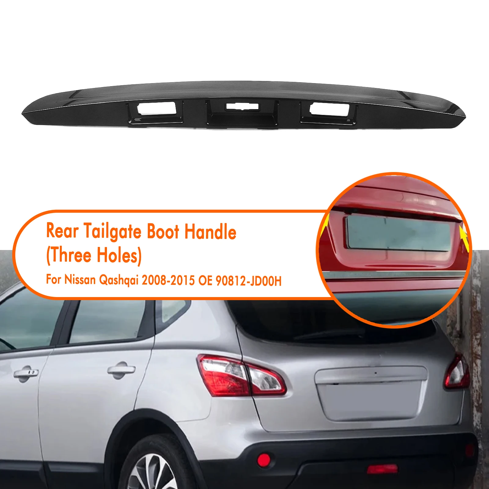 Rear Trunk Grip Handle License Number Tail Switch Lid Cover For Nissan Qashqai 2008-2015