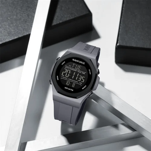 Imagen 2 del producto NAVIFORCE relojes de alta calidad para hombre 50m banda de silicona resistente al agua nuevo estilo relojes de pulsera luminosos electrónicos reloj femenino