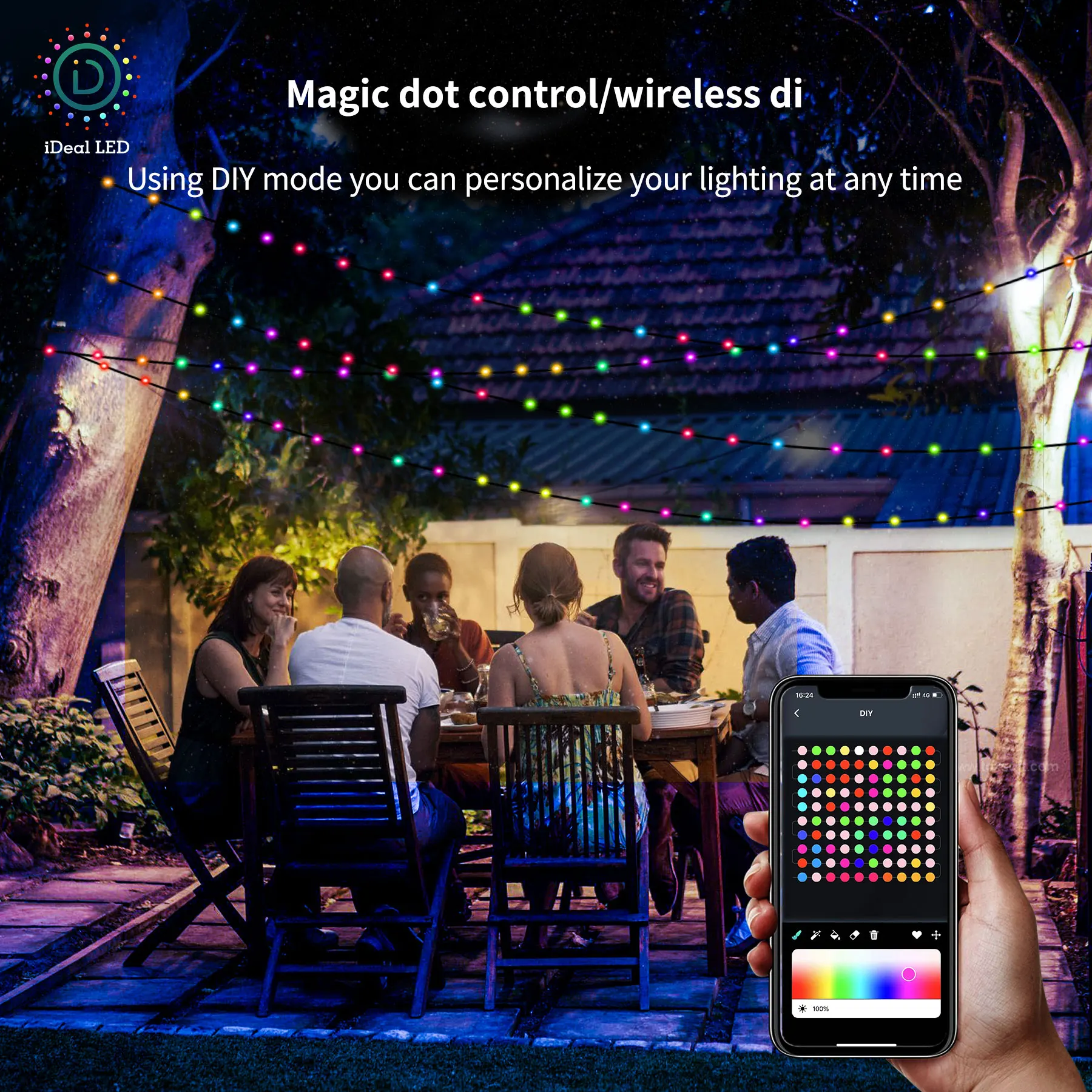 Strisce luminose a Led Display per immagini fai da te luce notturna ritmo musicale decorazione del giardino Outdoor Smart LED RGB lampada impermeabile decorazioni per la casa