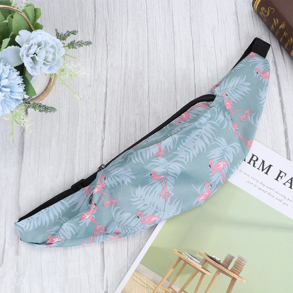 1 قطعة الخصر الرياضية المقاومة للماء السماء الزرقاء خفيفة الوزن دائم أكسفورد القماش الجري المشي لمسافات طويلة السفر في الهواء الطلق حزمة مراوح مرنة