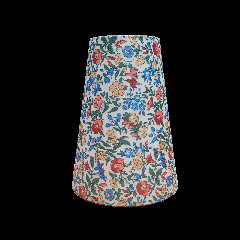 Floral fabric bedside lamp shade 9x15x20 Garden style ins retro E27 lamp accessory shade shell