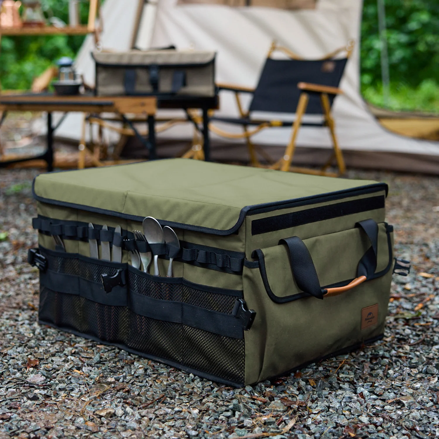 Imagem -02 - Naturehike ao ar Livre Roupas de Armazenamento Dobrável Caixa Oxford Pano 30l 60l Ferramenta Gabinete Multicamadas Utensílios Mesa pe Caixa de Papelão