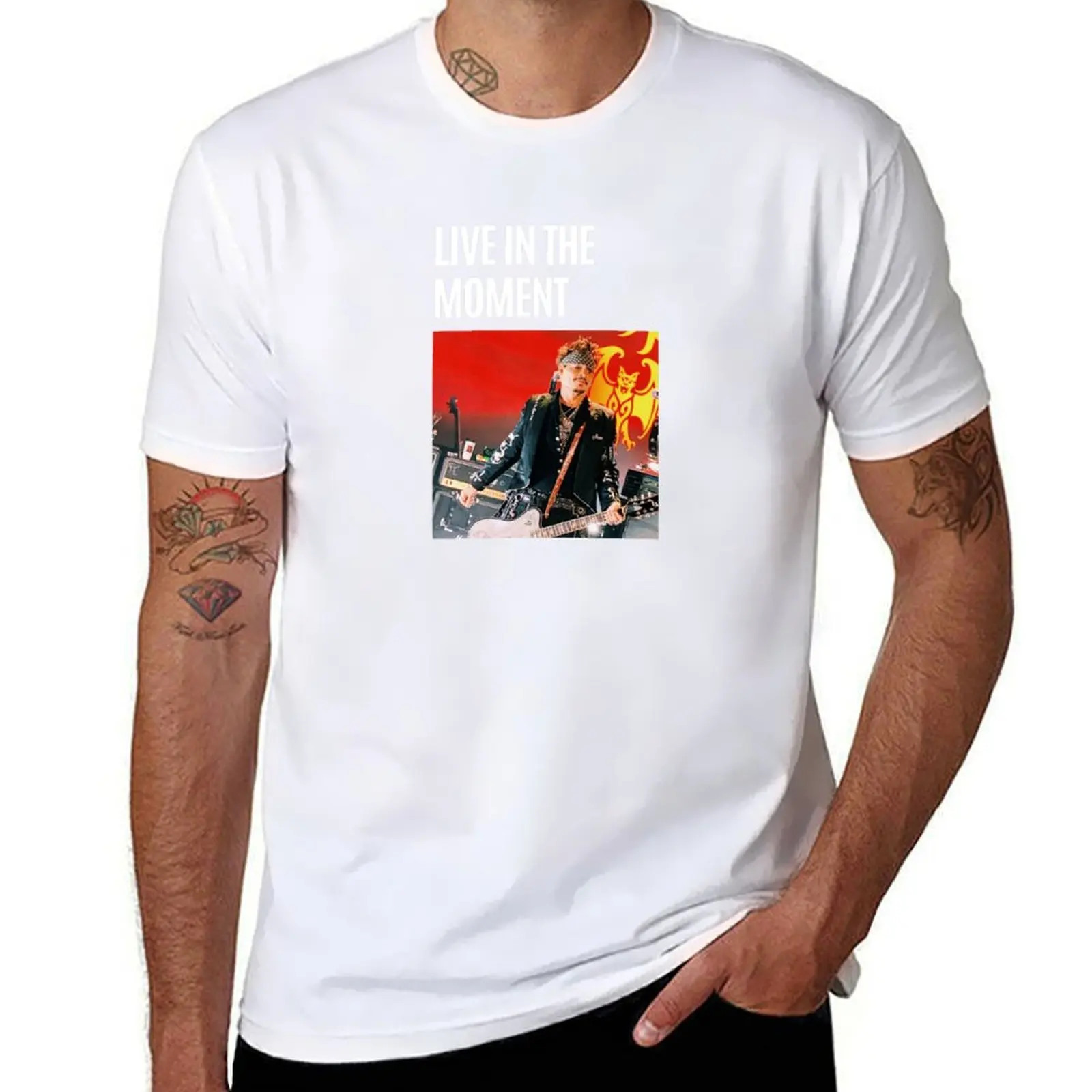 

Live In The Moment T-Shirt t shirts for man cotton funny t shirt man luxury T-Shirt
