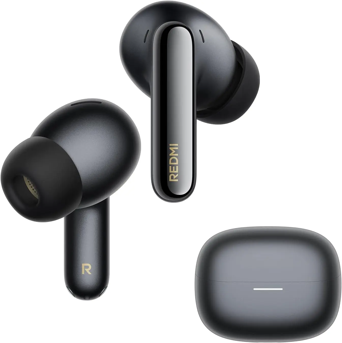 Xiaomi Redmi Buds 8 Pro draadloze oordopjes, zwart, adaptieve ruisonderdrukking tot 55 dB, audio in hoge resolutie met LDAC, 35 uur batterijduur, Dolby Atmos, IP54, Bluetooth 5.4.