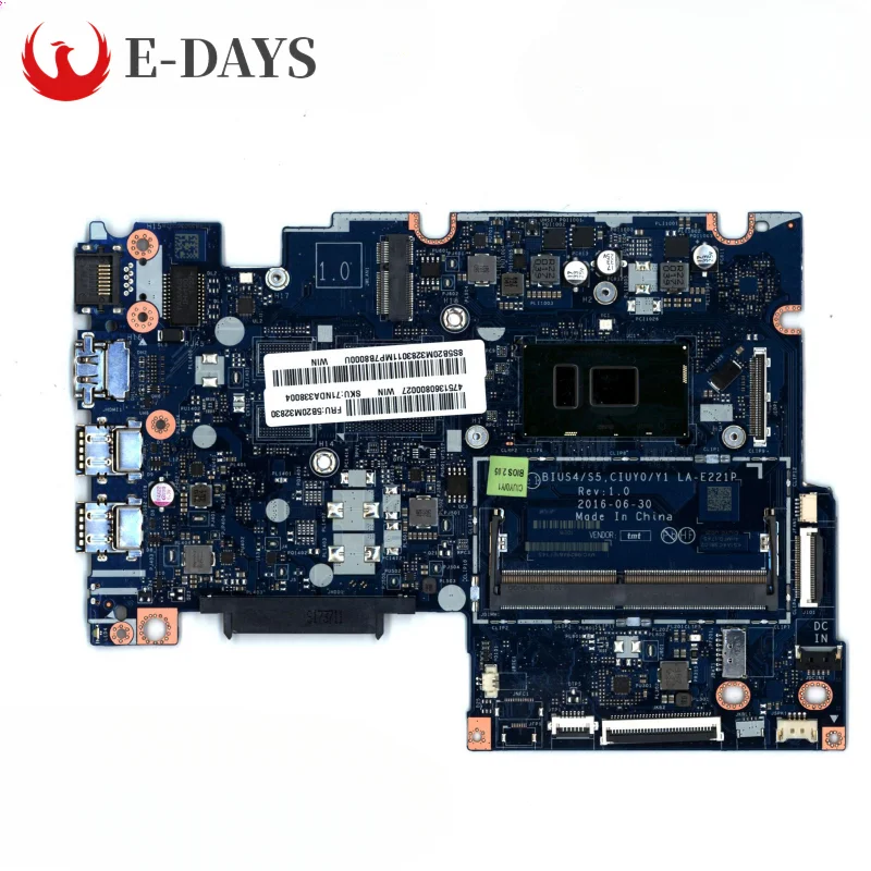 

For Lenovo Yoga 510-14IKB Laptop Motherboard LA-E221P Mainboard with I3-7100 CPU UMA 100% Tested Ok