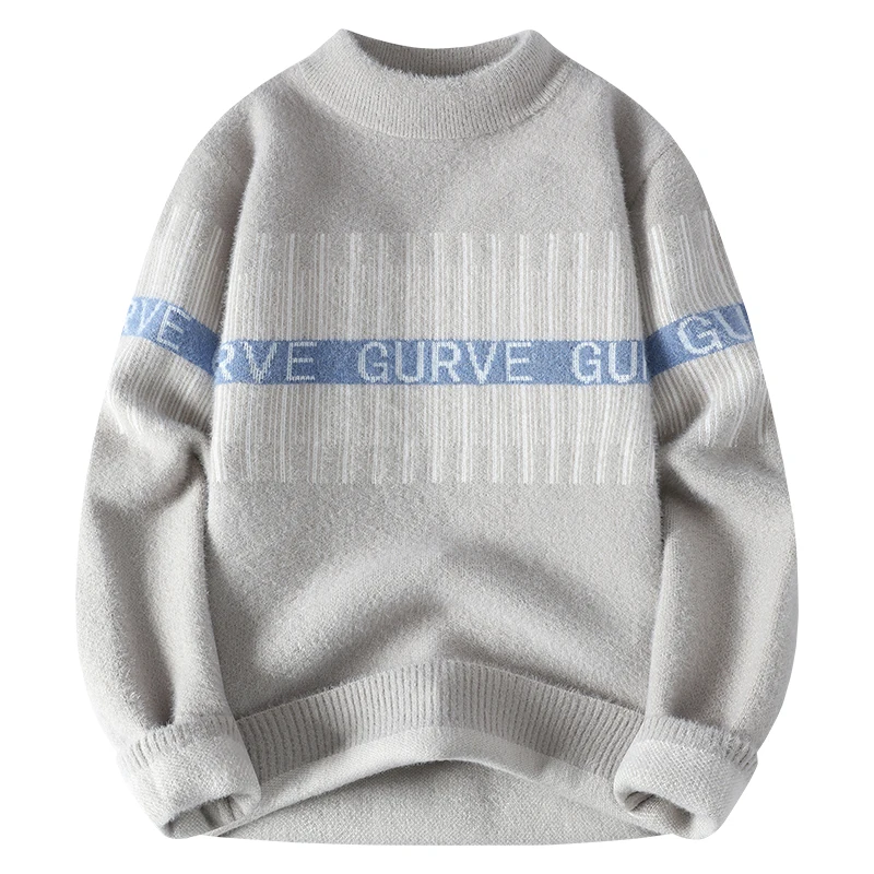 Herren neue Kristall Zobel Strickwaren Mode Bar gedruckt Buchstaben Pullover bequemen Pullover