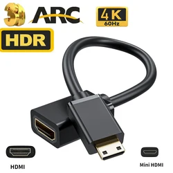 Mini HDMI cable 4K 60Hz HDMI 2.0 Mini HDMI to HDMI cable adapter Mini HDMI male to HDMI female cable Coupler Adapter