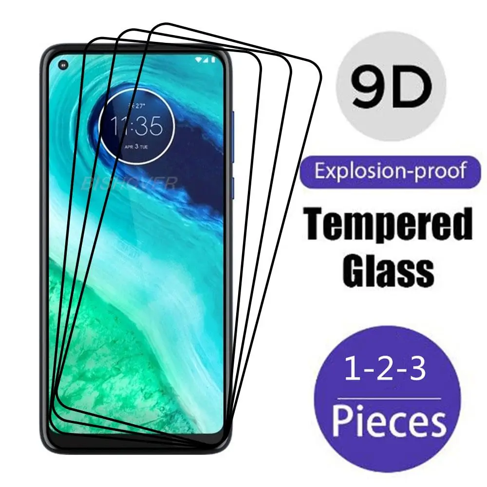 Vidrio Templado completo 9D para Motorola Moto G7 G8 Play Plus E7i Power Z4 One Macro Vision P30 Note E6i, película protectora de pantalla