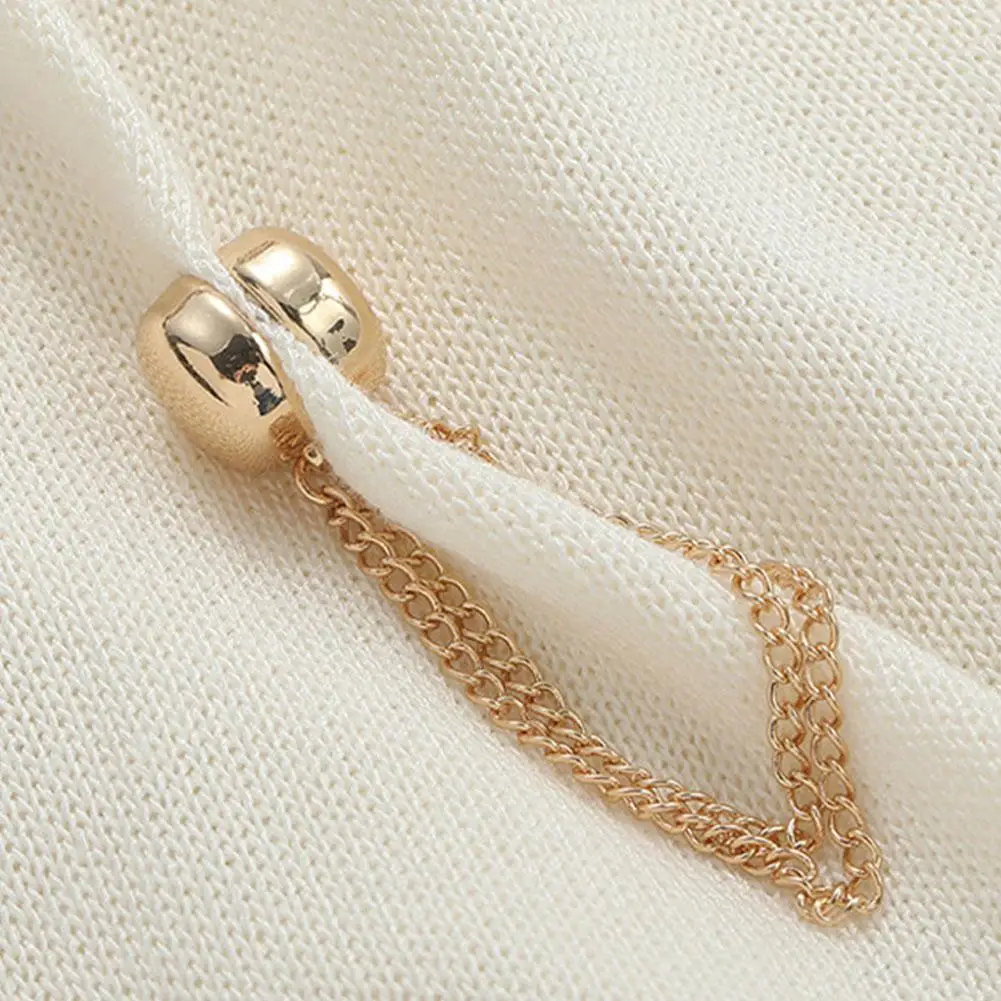 

Multi-Function Magnetic Clothing Clip with Chain Scarf Shawl Cuff Fastener Metal Buttons Clip Trouser Legs Cuff Fixing