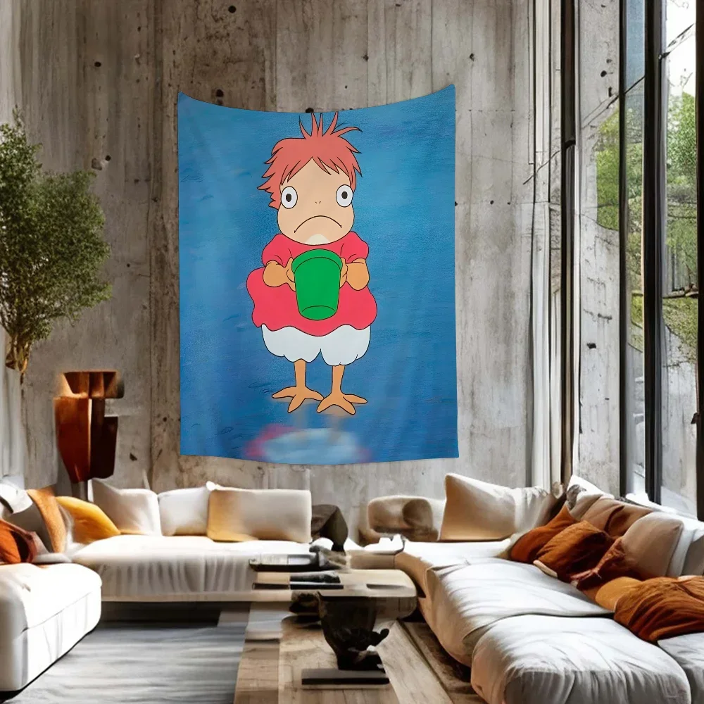 

P-Ponyo On The Cliff Wall Tapestry Bohemian Wall Tapestries Mandala Wall Hanging Home Decor