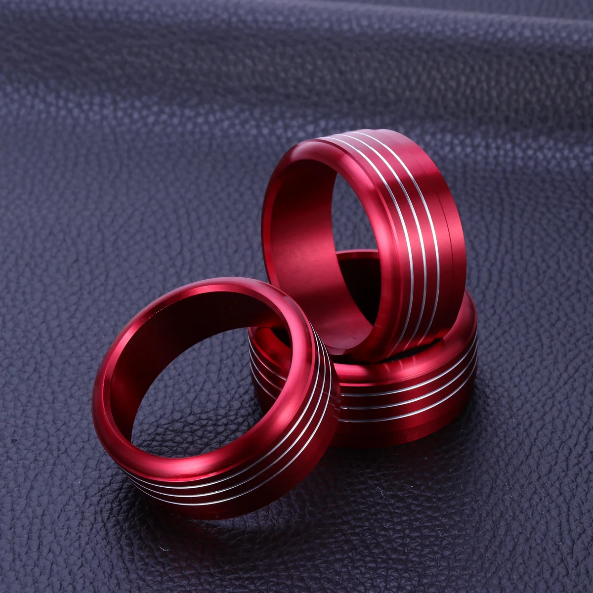 

3pcs Red Anodized Aluminum Ac Climate Control Knob Ring Covers For 2013-2015 Sti Impreza Crosstrek Air