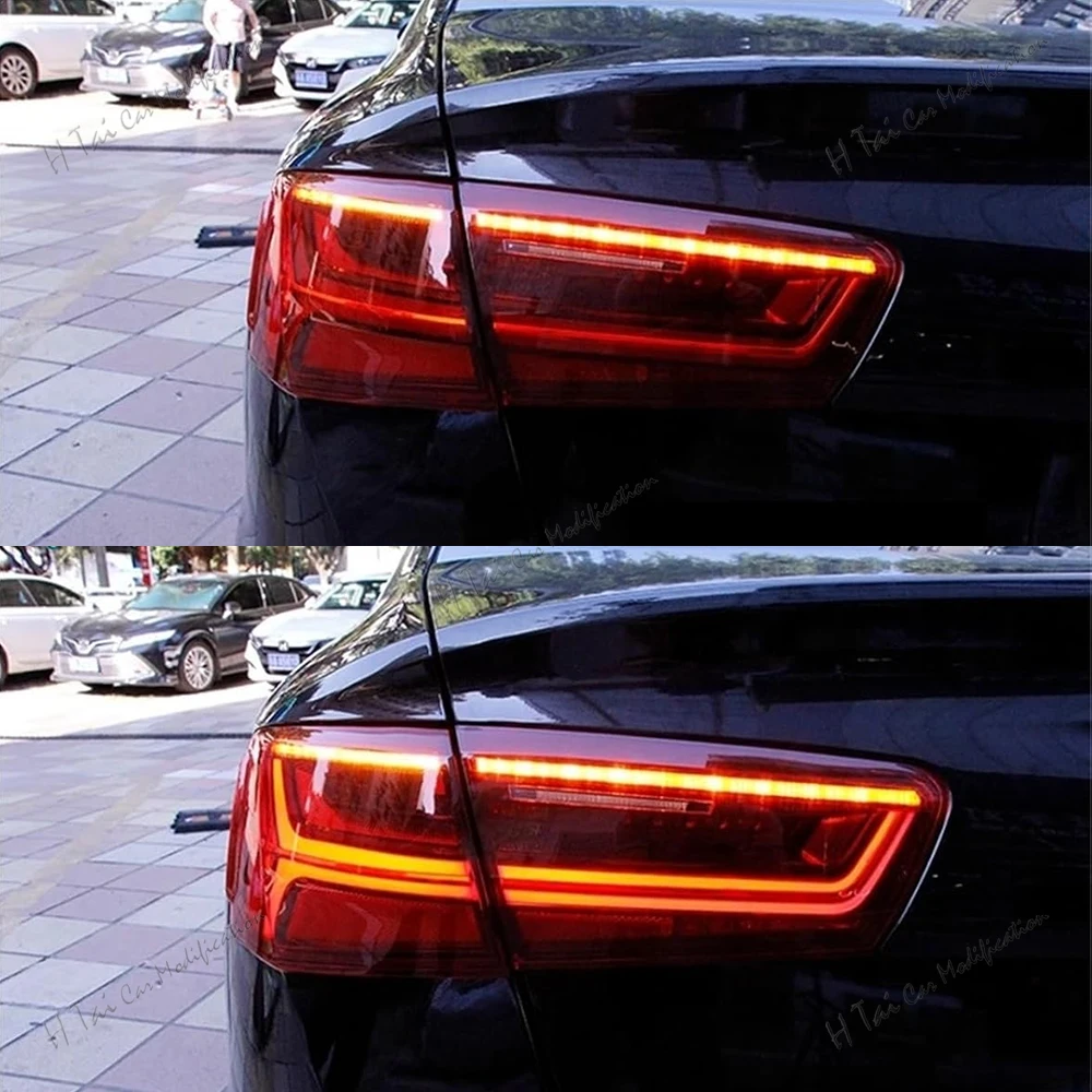 LED Tail Lights For Audi A6 A6L C7 2012 2013 2014 2015 Rear Lamps Taillights Rear Brake Light Turn Signal Car Light Assemblies view 4