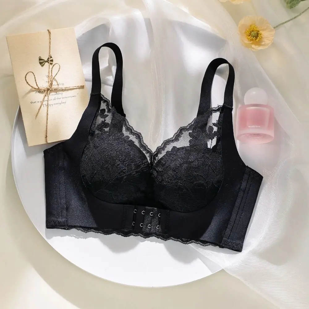 Reggiseno push up morbido a 3/4 tazze con cinturino largo in pizzo, intimo senza cuciture, intimo antiurto, reggiseno senza fili quotidiano