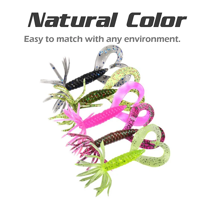 PRO BEROS Fishing Lure 5pcs Ultralight Freshwater Soft Bait For Jig Head Fishing Tackle Saltwater Swimbait Trout Worm Pesca
