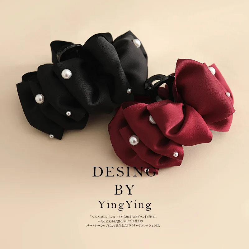 

Yiwu bow clip double-sided high-end hair accessory shark clip headband hair clip at the back of the head