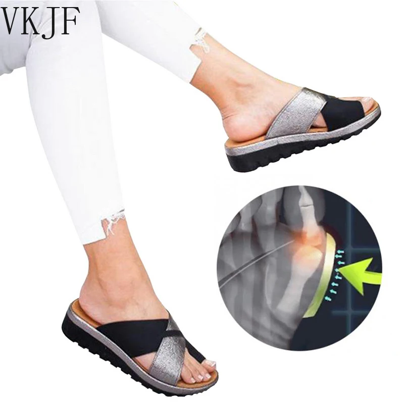 2022 Women Shoes Slippers Orthopedic Bunion Corrector Comfy Platform Ladies Casual Big Toe Correction Sandal Sandalias De Mujer