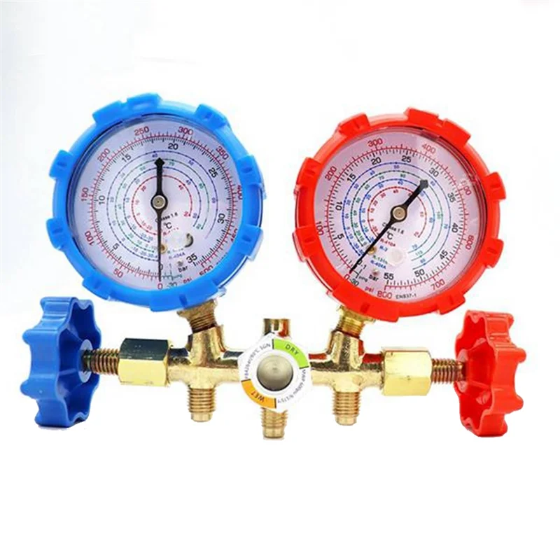 R410A 3 Way AC Diagnostic Manifold Gauge Set for Freon Charging Fits R-404A R-134A Refrigeration Manifold Gauge Air