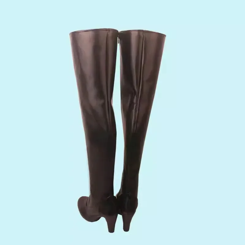 DY20Biohazard 4 Ада Вонг Косплей Костюм Обувь Коричневые ботинки ручной работы 25