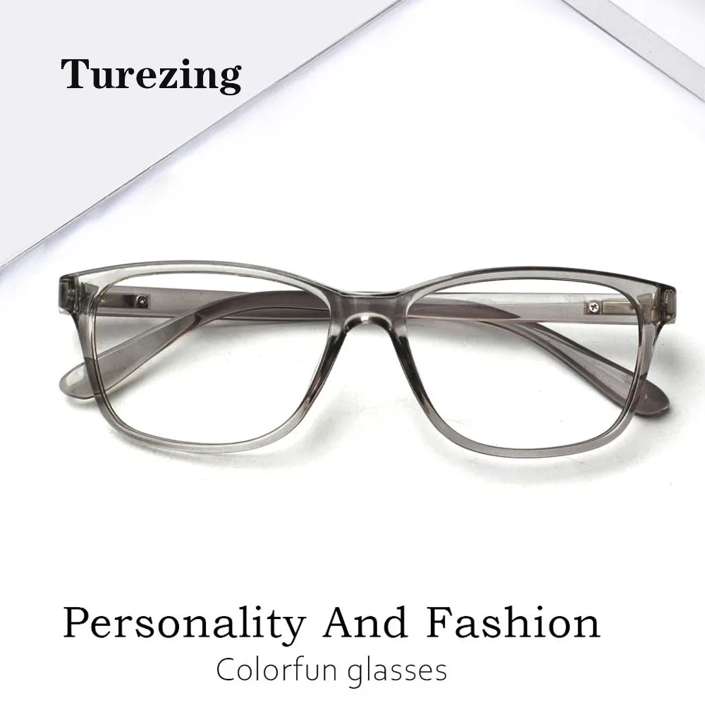 

TUREZING Men And Women Rectangular Metal Hinge Decorative Reading Glasses Clear Frame Popular Portable Prescription Eyewear