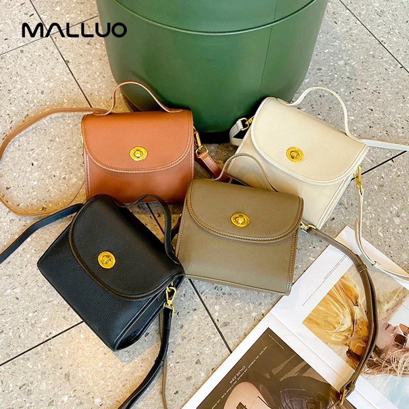 Frauen Kuh Echtes Leder Schulter Tasche Damen Mode Retro Kleine Quadratische Handtasche Weibliche Freizeit Designer Luxus Umhängetaschen