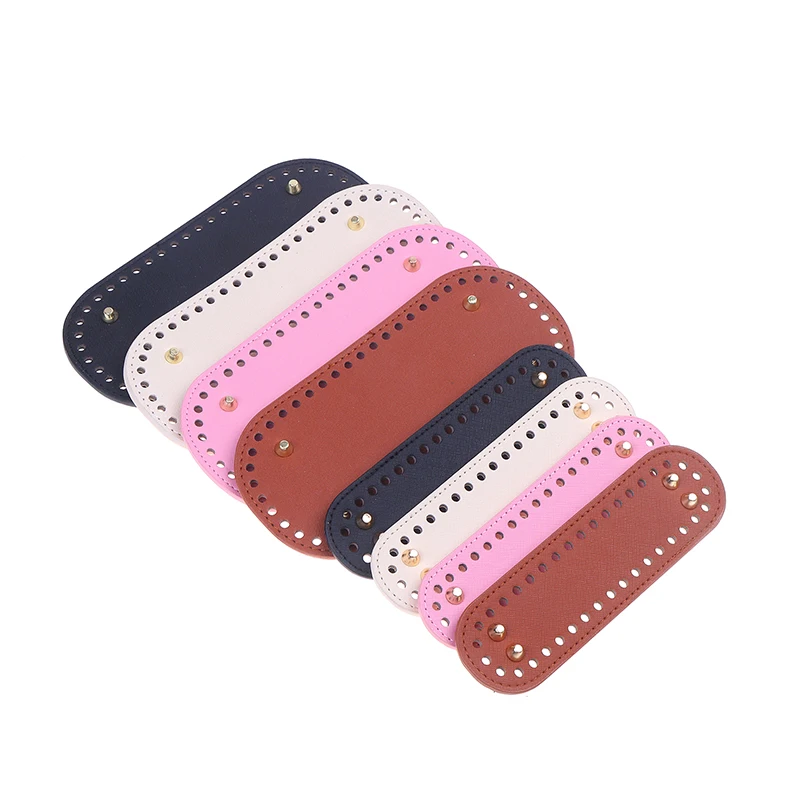 1PCS Long Bottom For Knitted Bag PU Leather Bag Base Handmade Bottom With Holes Diy Crochet Bag Bottom Accessories