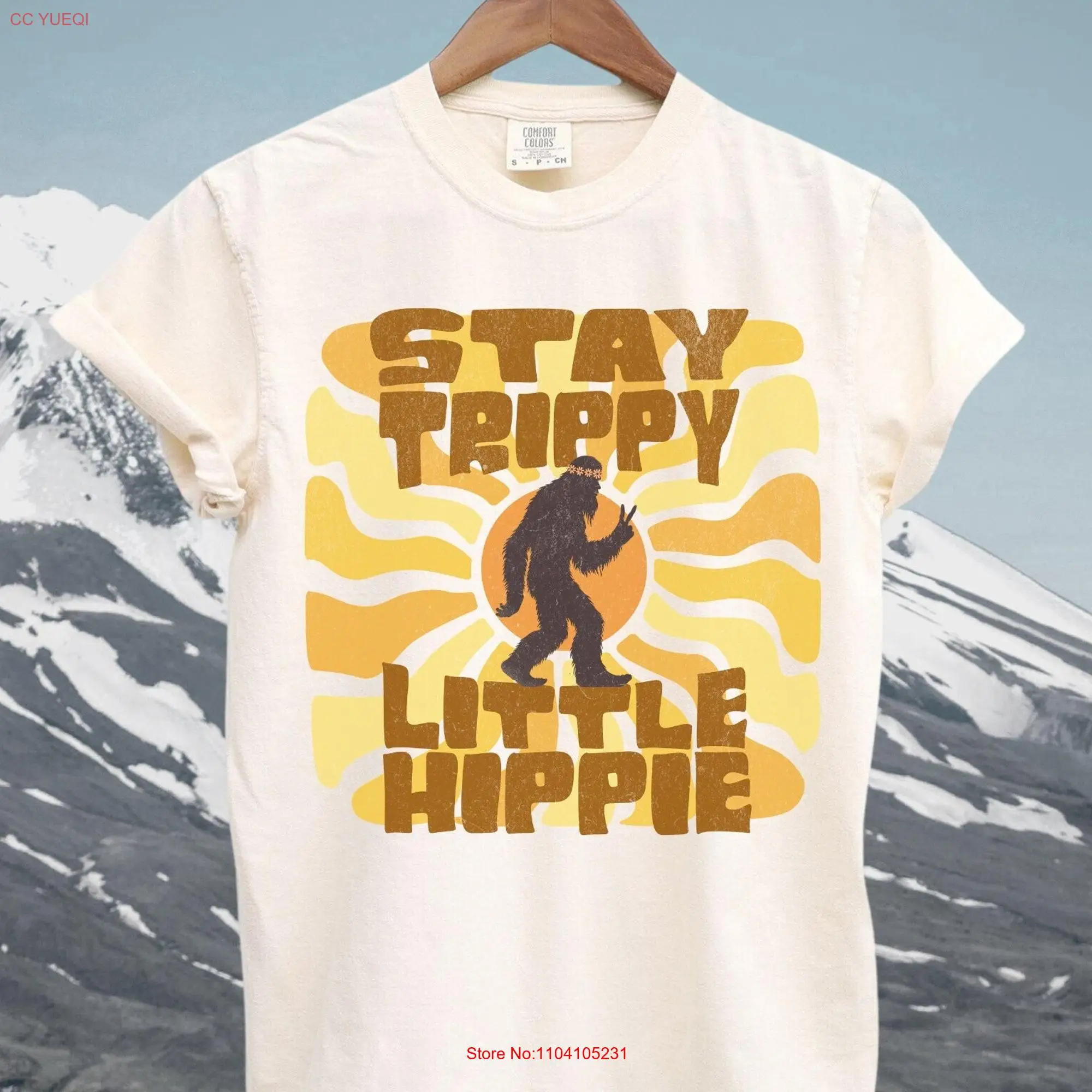 Stay Trippy Little Hippie T Shirt BigfooT Outdoor Festival Retro Vintage Comfort Colors long or short sleeves