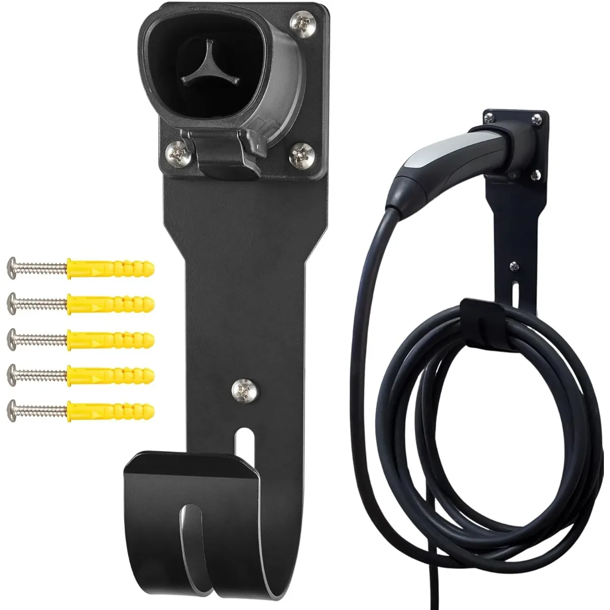 For Tesla Model 3 Y X S EV Charging Cord Hanger Charger Holder Wall Mount Nozzle Holster Dock Mobile Charger Cable Organizer