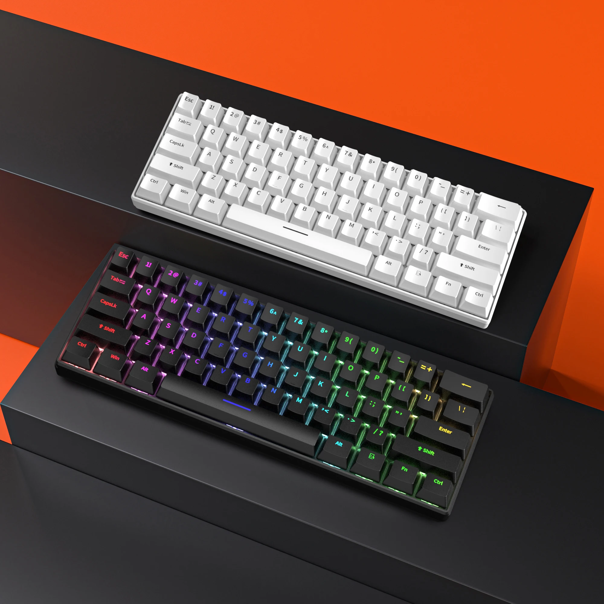 Imagem -06 - Mini Teclado Mecânico 61 Teclas Cor Preta Pinos Usb Tipo-c para Jogos Espanhol Portugal Furycube-h61k