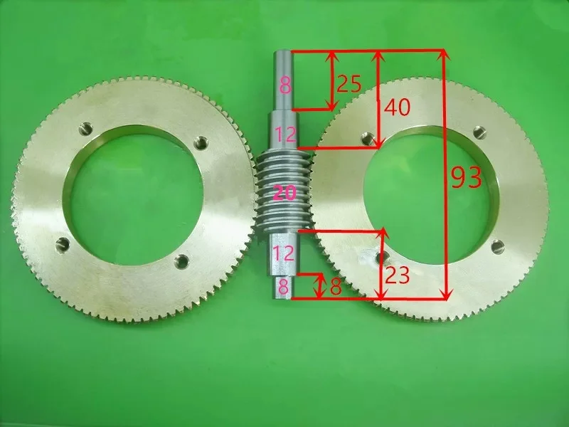 1M Module Stainless Steel Worm Gear, Diameter 93 Mm, Bronze Worm Wheel, Wear-resistant, 1:90 Steel Worm Gear Reducer