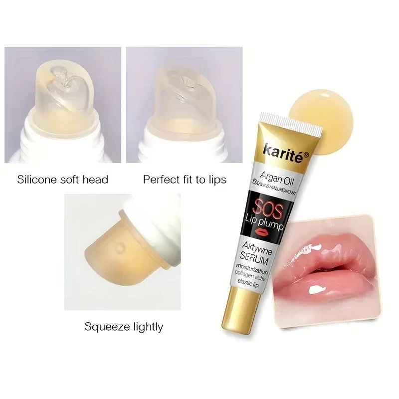 Ekstremalnie nawilżający błyszczyk powiększający usta - Odżywcza formuła z olejkami mineralnymi, płynny makijaż powiększający usta, pełne usta.