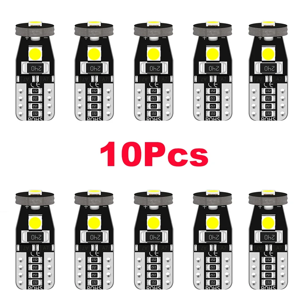 

10PCS W5W T10 LED Bulbs Canbus 12V 6000K 194 168 LED Car License Plate Light Dome Lights Parking Light Auto Signal Lamp
