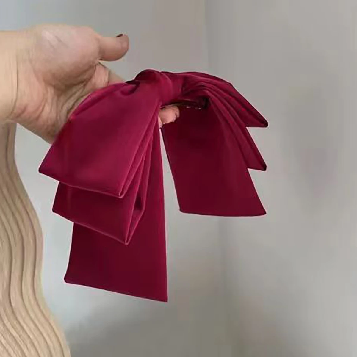 Große Satin-Haarschleifen Elegante Einfarbige Haarspangen für Damen und Mädchen Frisuren – Detail 10
