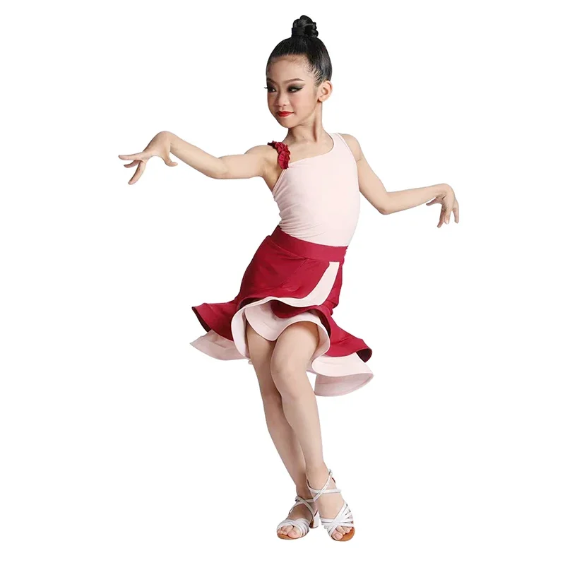 Girl Latin Dance Dress Kids Professional Competition Ballroom Dancewear Children  Ango Cha Cha Rumba Stage Perfromance Costume