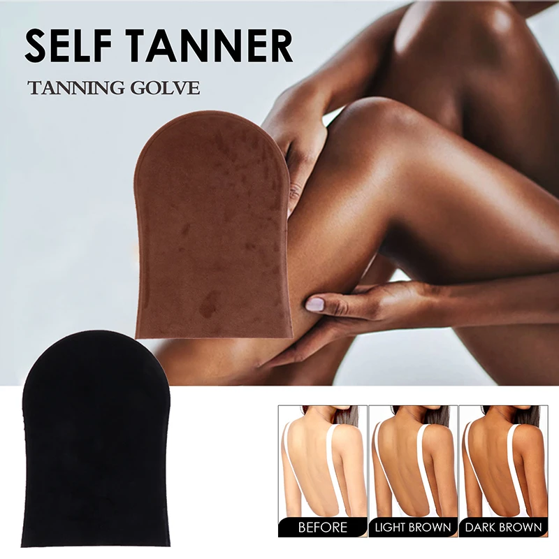1Pc Reusable Back Tan Applicator Glove Exfoliating Tan Removal Mitt Self Tanning Body & Face Bath Cleaning Soft Glove