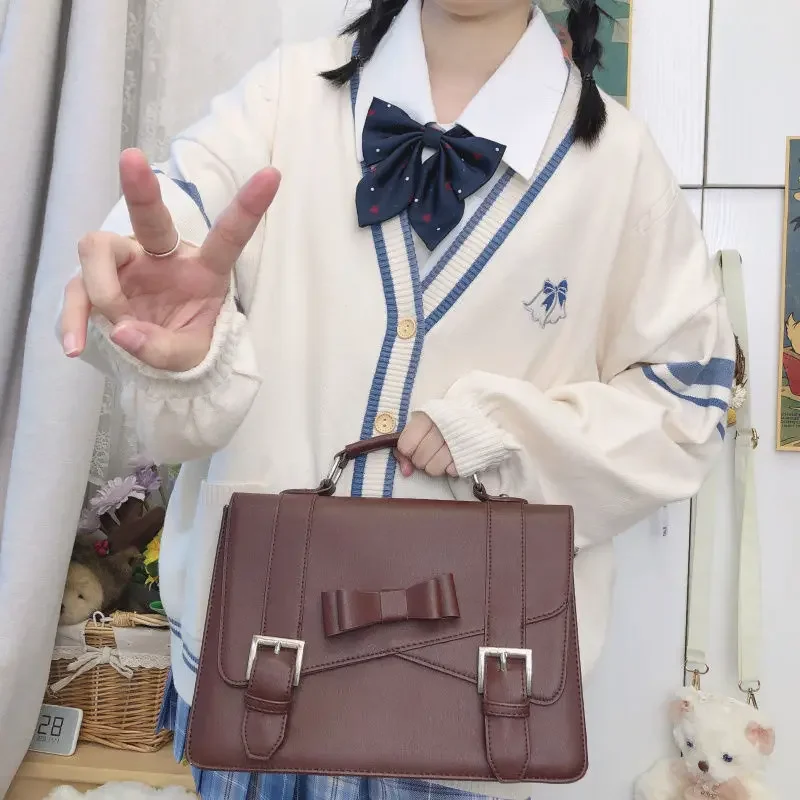 Cappotto maglione con scollo a V a maniche lunghe giapponese autunno inverno nuovo stile college studentessa cardigan lavorato a maglia allentato coreano