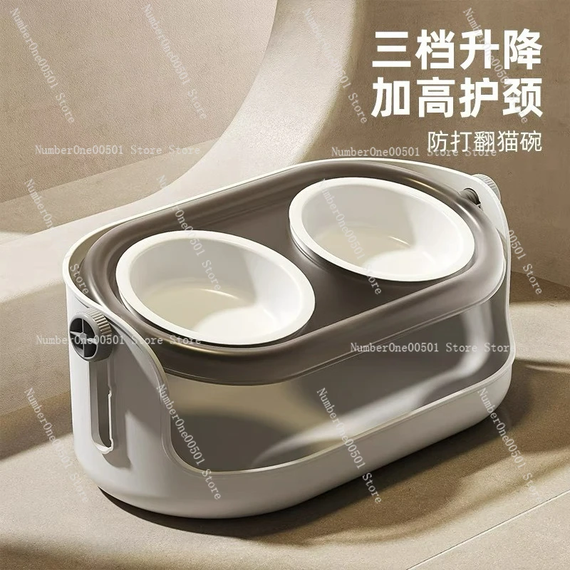 

Керамическая миска для домашних животных с поддержкой шеи, не проливающаяся миска для кошек и собак, наклонная приподнятая миска для корма для кошек, собак, анти опрокидывающаяся миска для корма для домашних животных