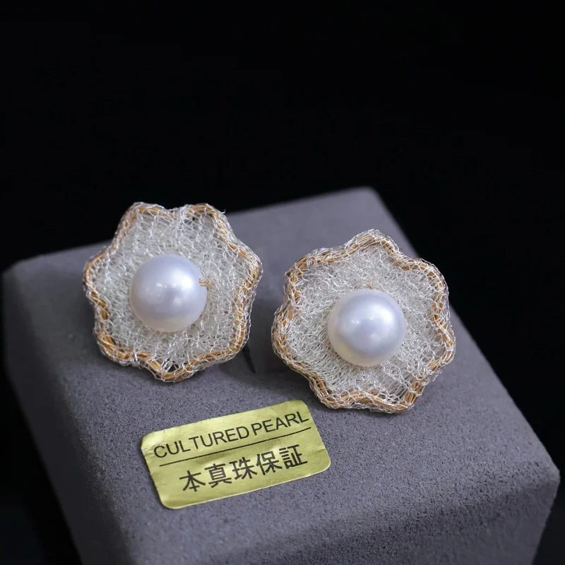 

SGARIT 14k Filled Gold Pearl Studs Hoop Earrings For Women Ear Drop Minimalist Tiny Hoops Wedding Fashion Jewelry