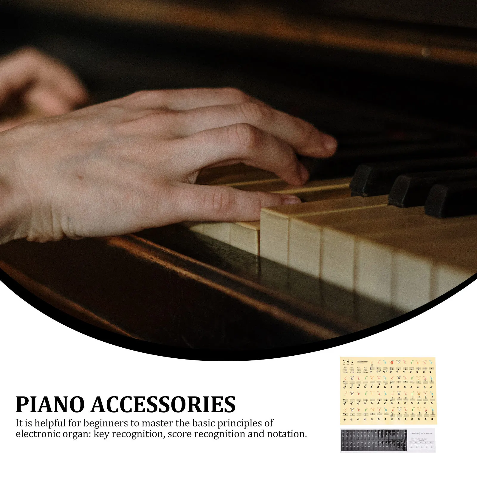 

1 Bag Of Keyboard Sticker For Piano Beginner Clear Staff Notation Practical Music Instrument Supplies Electronic Organ Decal