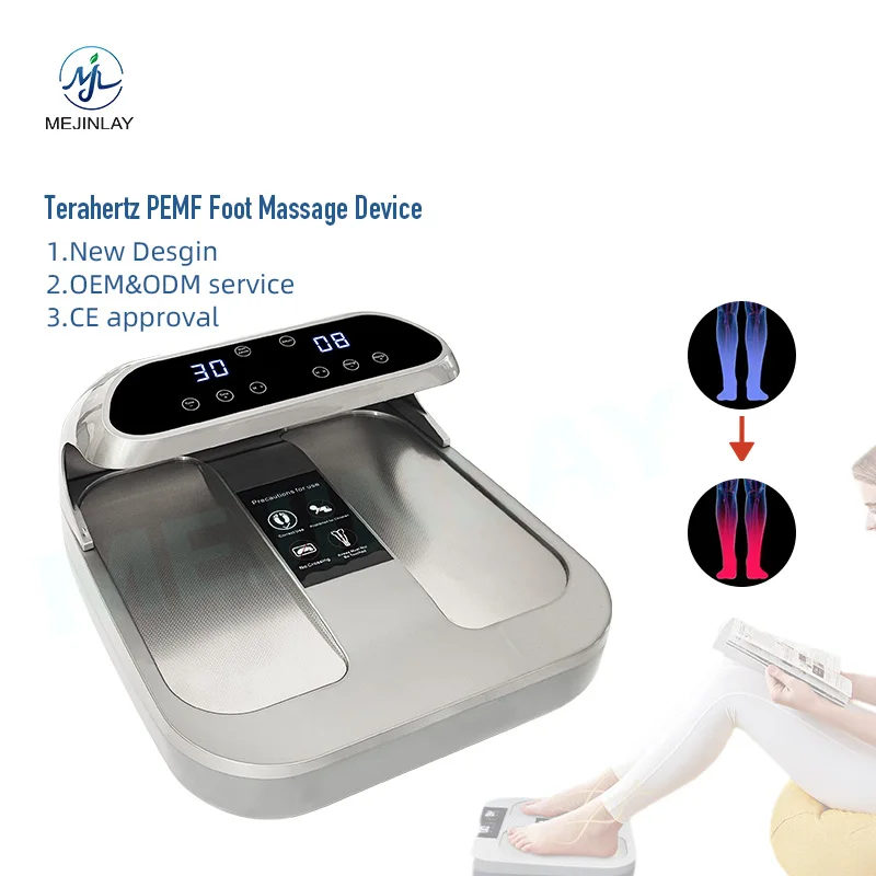 High energy PEMF therapy foot massager heating Physiotherapy Terahertz p90 Foot Spa Treatment Equipment with blue led light