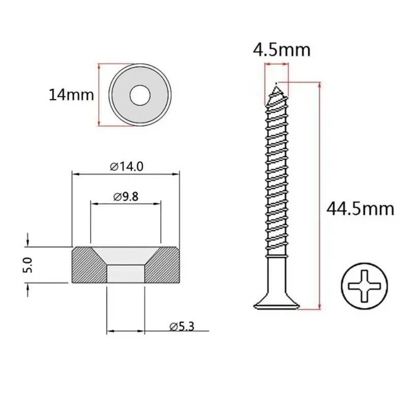 4PCS Guitar Neck Mounting Ferrules and Screws Electric Guitar Neck Mounting Ferrules/Bushings and Screws Black Guitars Basses
