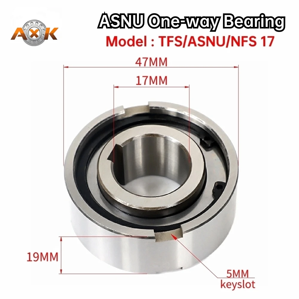ASNU17 NFS17 TFS17 17X47X19 MM Unidirectional Bearing Unidirectional Clutch Check Bearing with Keyway