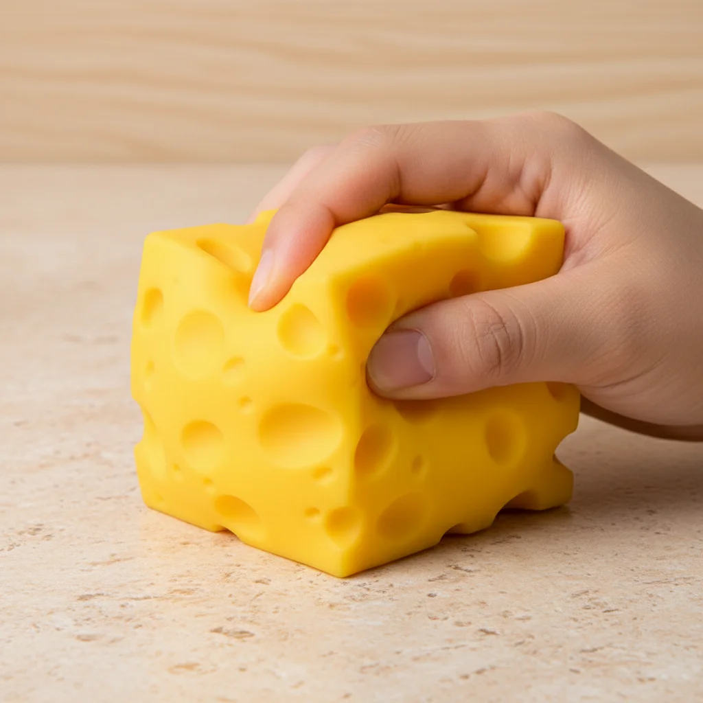 Cute Square Cheese Slow Rebound Stress Relief Toy Creative Block Cheese Toy Anti Anxiety Soft Funny Desk Decor Gift for Adults