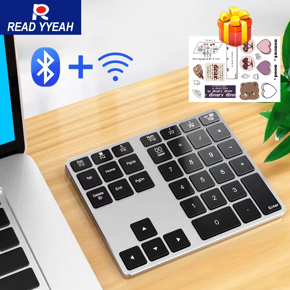 

2025 New Dual Bluetooth Numeric Keypad 2.4G Wireless Keyboard 300mAh Battery Rechargeable Numpad For iPad Xiaomi Phone Pc Tablet