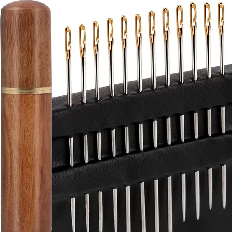 12Pcs Blind Needle Elderly Needle-side Hole Hand Household Sewing Stainless Steel Embroidery Sewing Needless Threading DIY