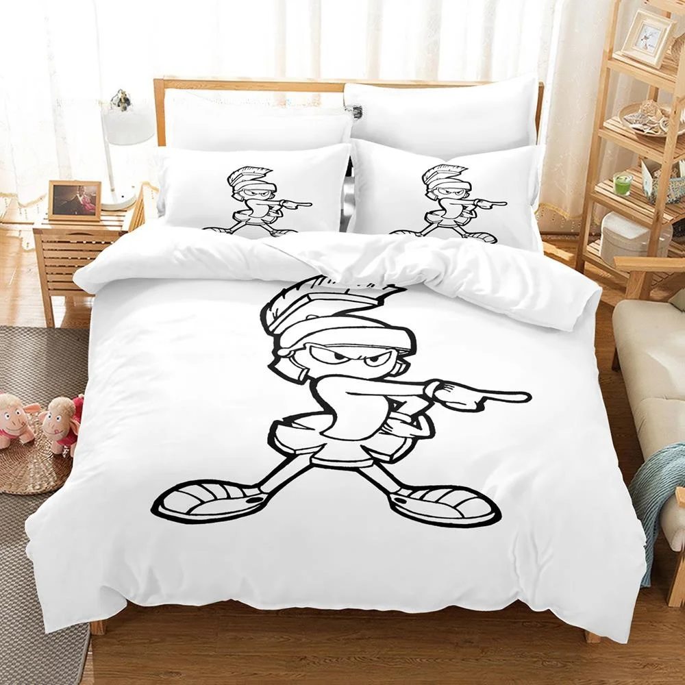 Fashion 3d Print Anime Marvin The Martian Bedding Set Single Twin Full Queen King Size Bed Set Adult Kid Bedroom Duvetcover Sets 3