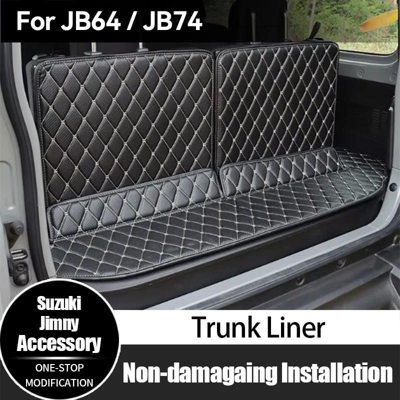

For Suzuki Jimny JB64 JB74 2019-2025 Leather Car Trunk Mat Waterproof Mats Cargo Liner boot Carpet Interior Car Accessories