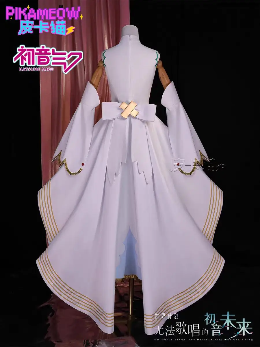 Elegant Long Cape Dress Game Project Sekai Cosplay Diva Mi-ku Cosplay Costume Wig New Outfit Halloween Christmas Uniforms view 4