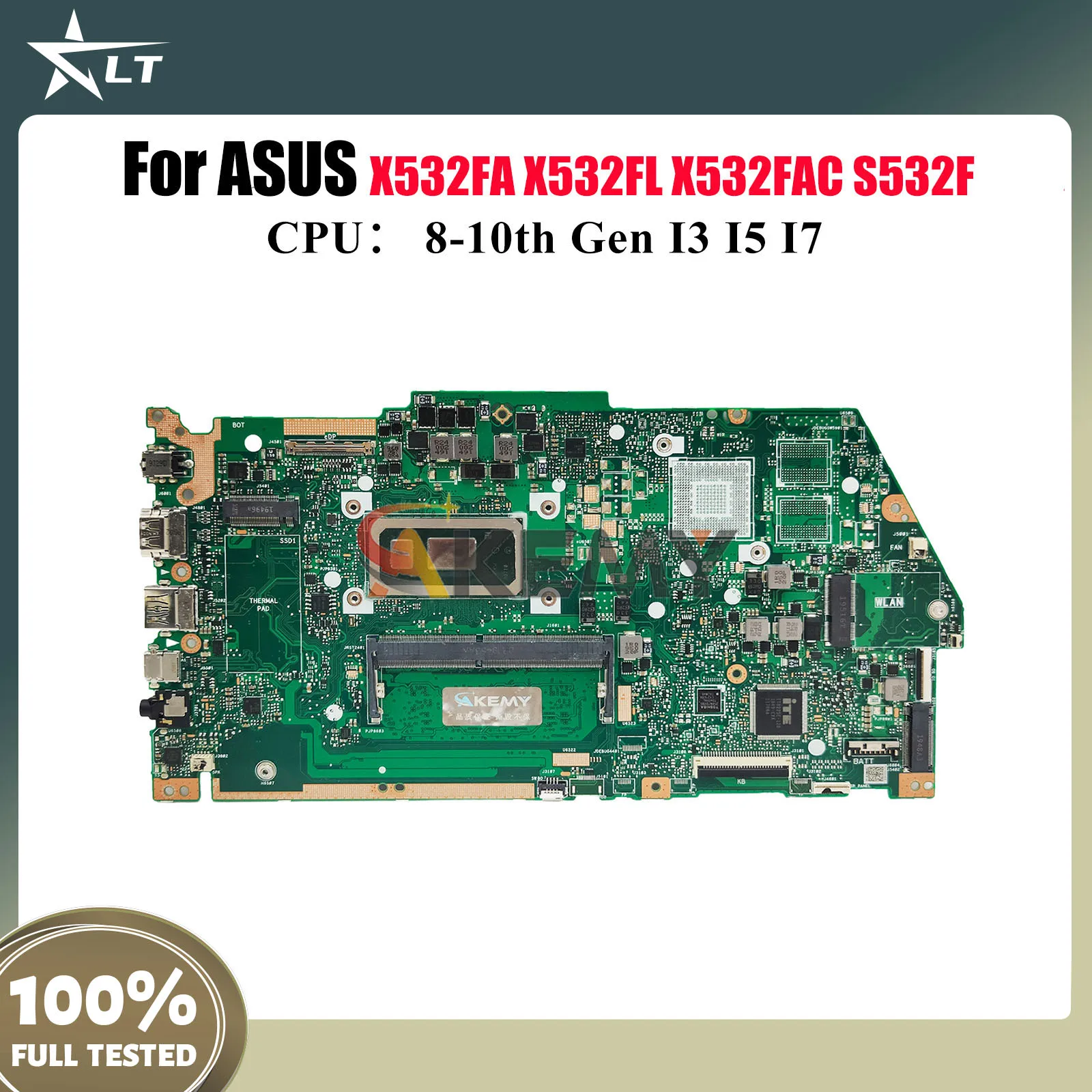 

X532FA Laptop Motherboard For ASUS X532FAC V531F X532FL K531F S5500F V532F S531F X532FL X532F K532F S532F Mainboard I3 I5 I7 CPU